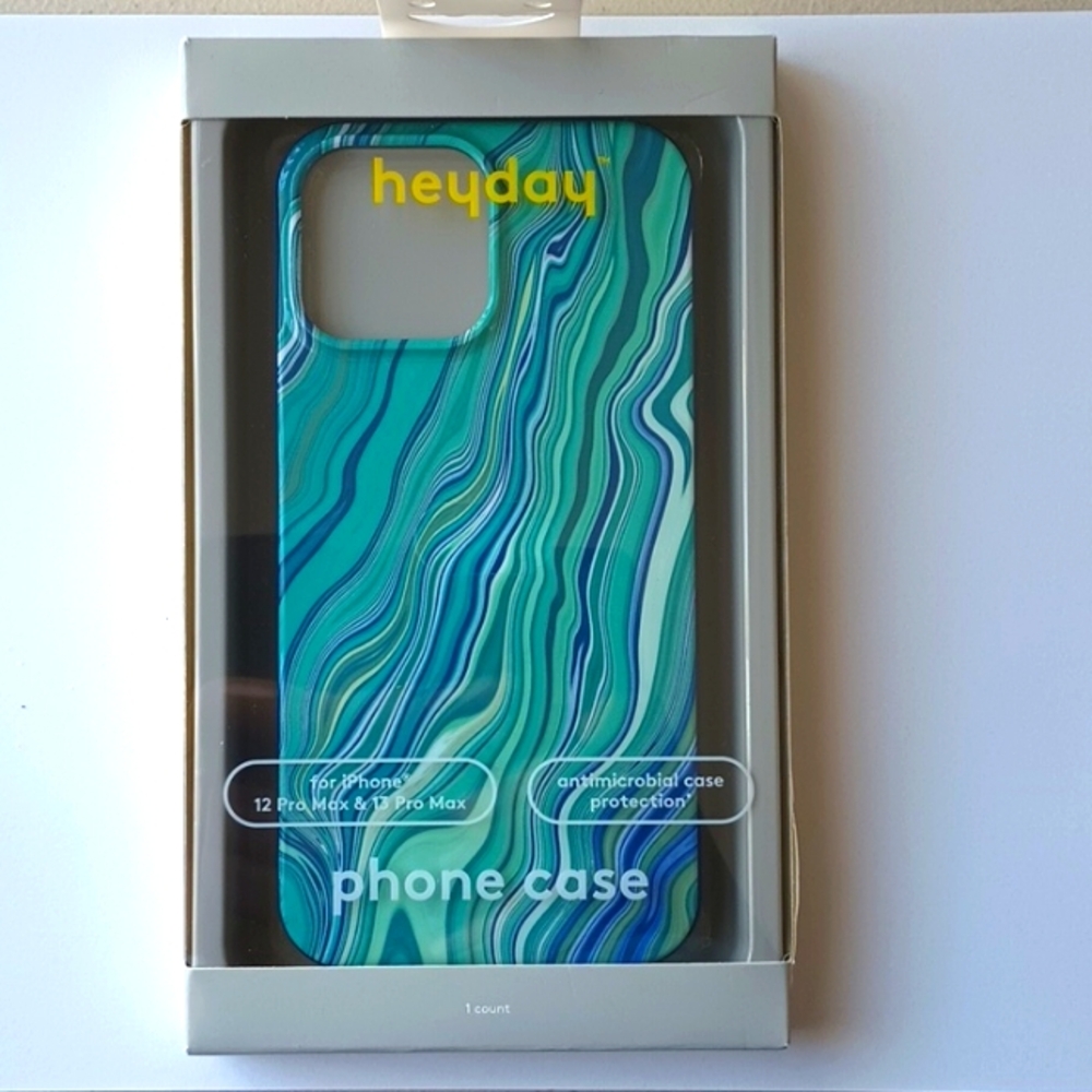 heyday Apple iPhone 13 Pro Max/iPhone 12 Pro Max Case - Turquoise Marble New